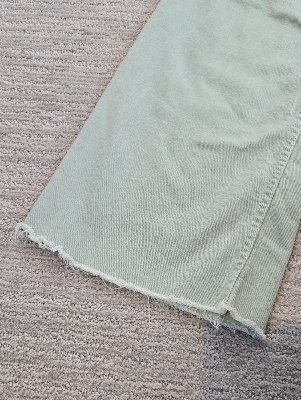 Zara High-Rise Wide Leg Jeans - Sage Green - Marine Straight - Picture 3 of 6